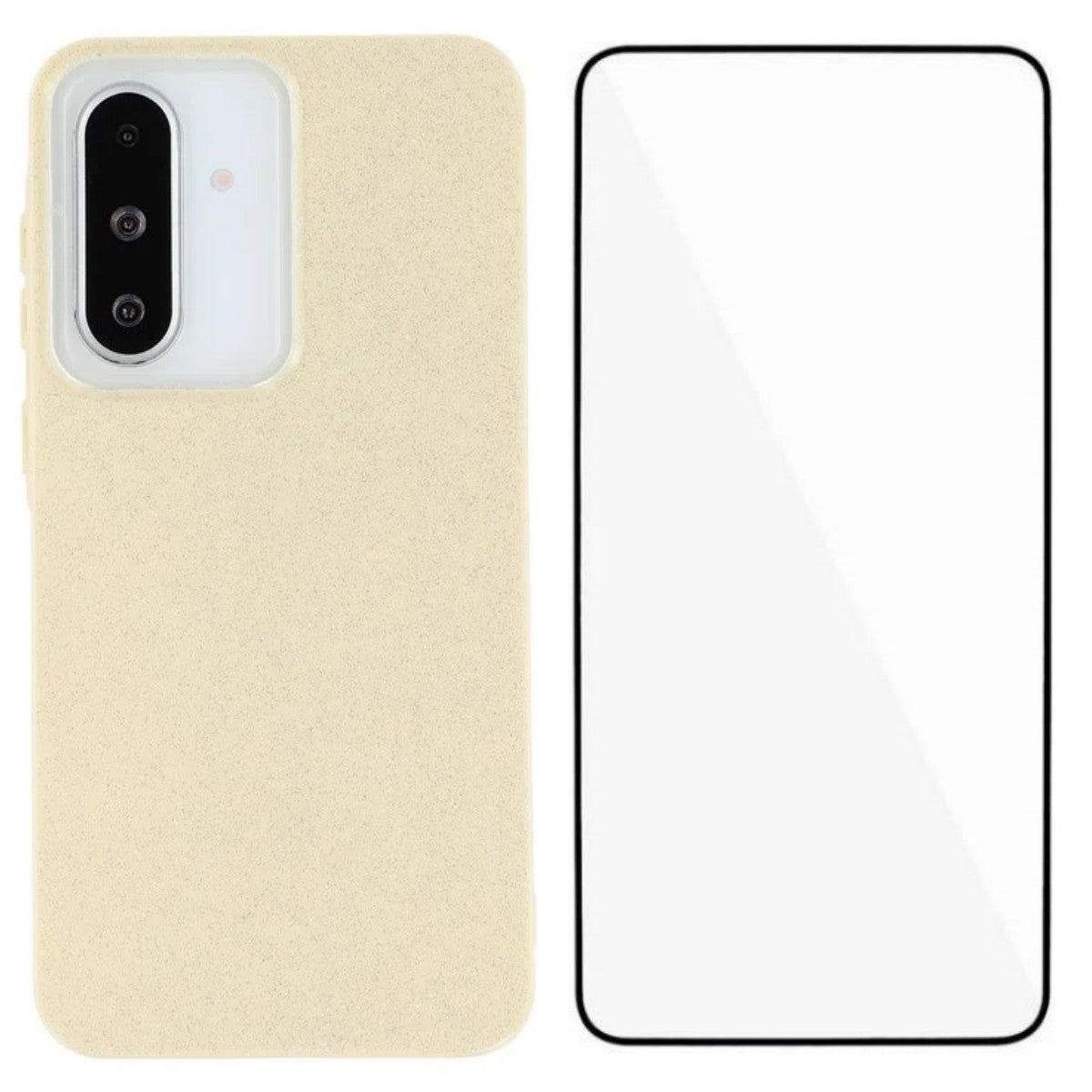 For Samsung Galaxy A35 5G Glitter Case WANLONFENG XL2 Series IMD TPU Phone Cover with Tempered Glass Film