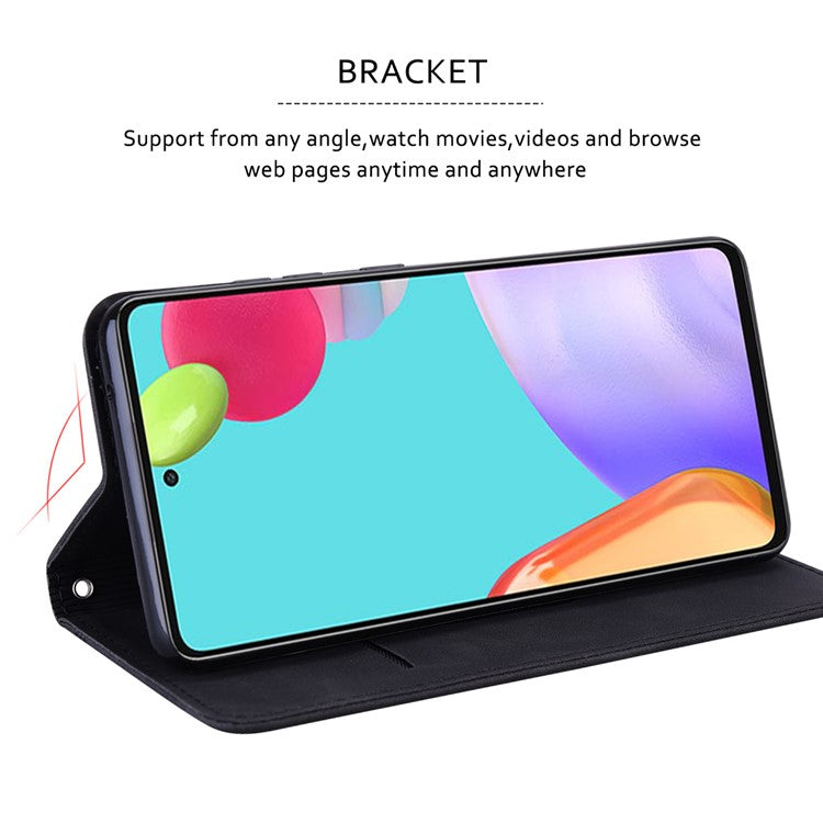 For Samsung Galaxy A25 5G (Global) (161.0 x 76.5 x 8.3mm) Case Business Style Magnetic Closure Leather Phone Cover with Strap