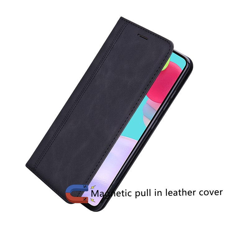 For Samsung Galaxy A25 5G (Global) (161.0 x 76.5 x 8.3mm) Case Business Style Magnetic Closure Leather Phone Cover with Strap