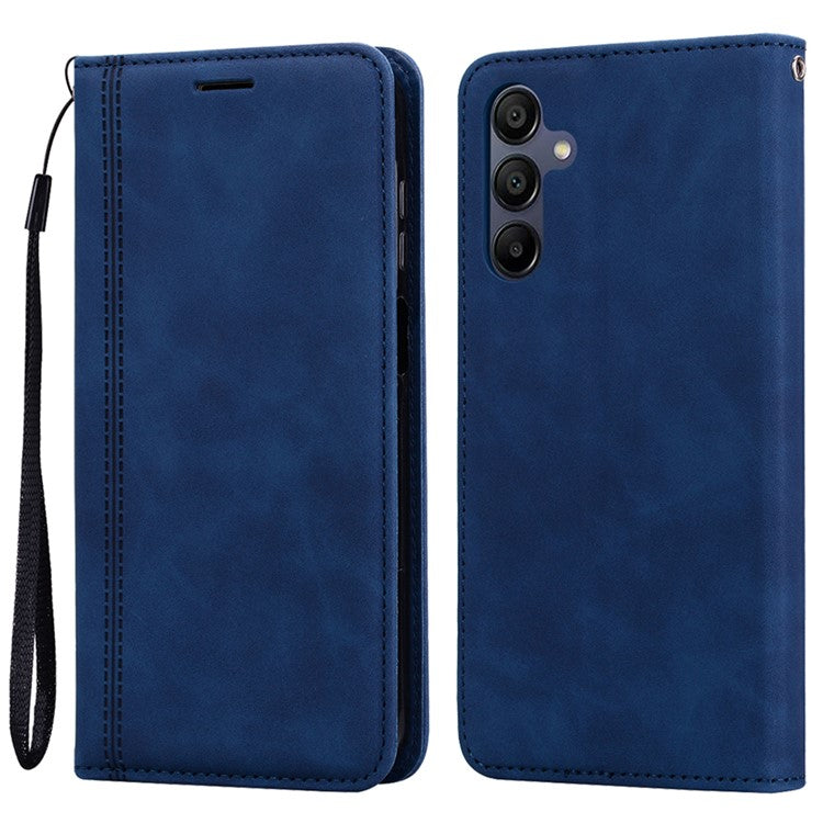 For Samsung Galaxy A25 5G (Global) (161.0 x 76.5 x 8.3mm) Case Business Style Magnetic Closure Leather Phone Cover with Strap