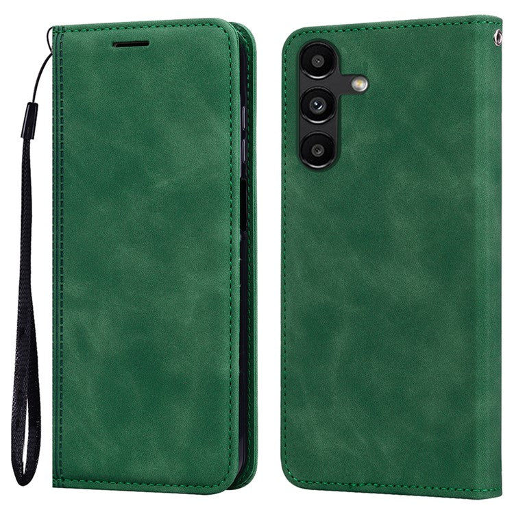 For Samsung Galaxy A25 5G (Global) (161.0 x 76.5 x 8.3mm) Case Business Style Magnetic Closure Leather Phone Cover with Strap
