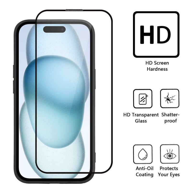 For Samsung Galaxy A15 4G / Galaxy A15 5G TPU Case WANLONFENG WL3 Series 1.5mm Phone Cover with Tempered Glass Film
