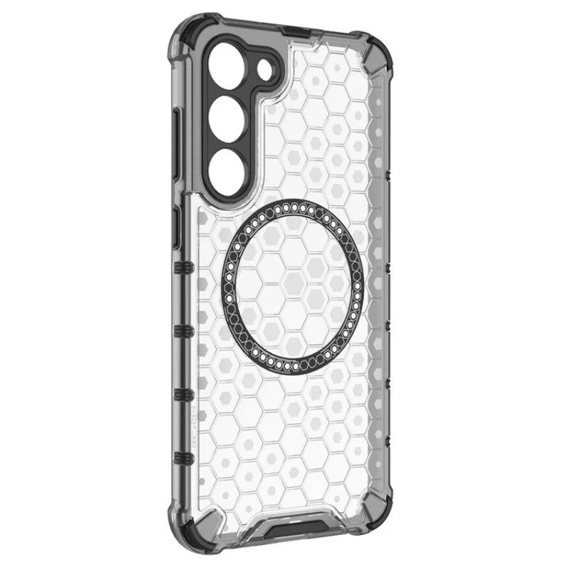 For Samsung Galaxy S23 Case Compatible with MagSafe WANLONFENG FC Series TPU + PC Phone Cover with Tempered Glass