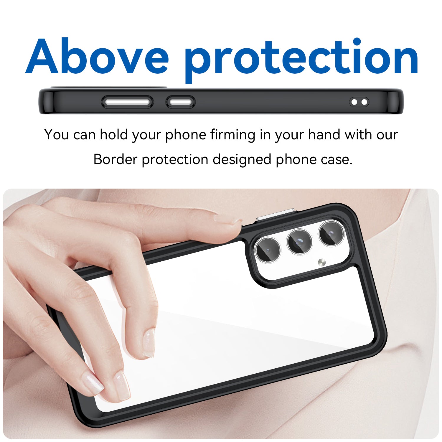 For Samsung Galaxy A55 5G Phone Case WANLONFENG XC Series TPU Acrylic Cover with Tempered Glass (Big Lens Hole)
