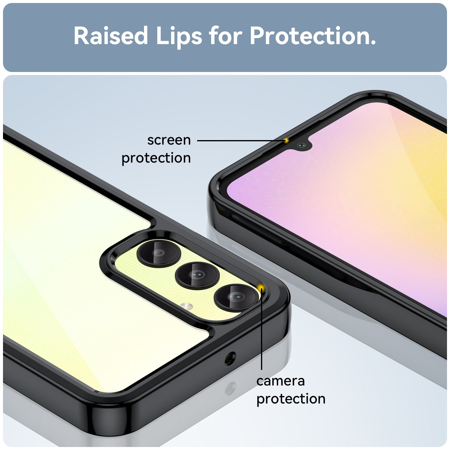 For Samsung Galaxy A25 5G (Global) (161.0 x 76.5 x 8.3mm) Phone Case WANLONFENG XC Series TPU Acrylic Cover with Tempered Glass (Big Lens Hole)