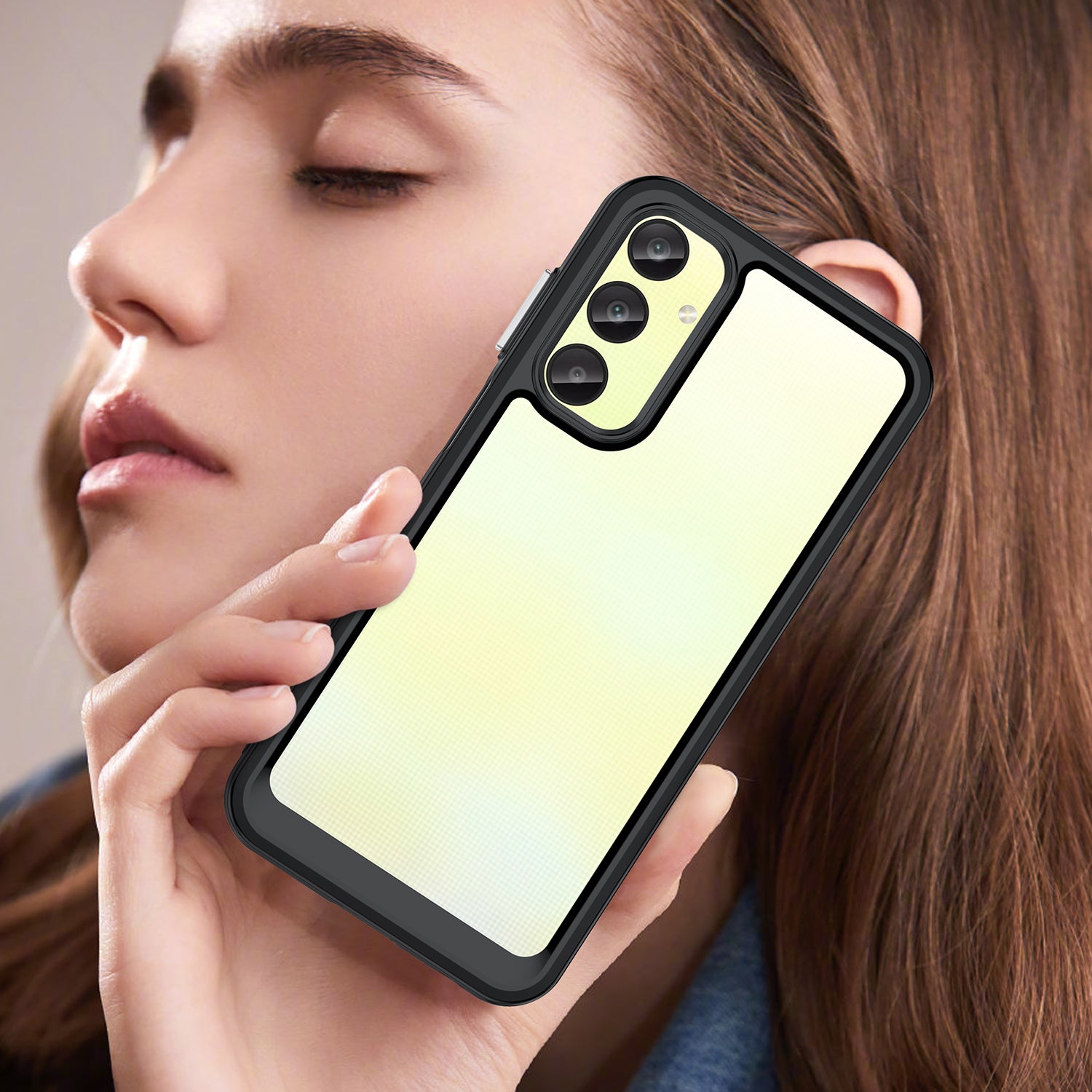 For Samsung Galaxy A25 5G (Global) (161.0 x 76.5 x 8.3mm) Phone Case WANLONFENG XC Series TPU Acrylic Cover with Tempered Glass (Big Lens Hole)