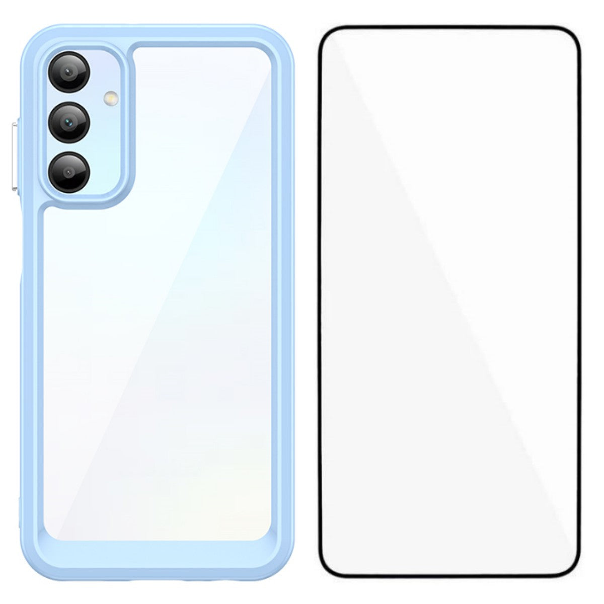 For Samsung Galaxy A25 5G (Global) (161.0 x 76.5 x 8.3mm) Phone Case WANLONFENG XC Series TPU Acrylic Cover with Tempered Glass (Big Lens Hole)