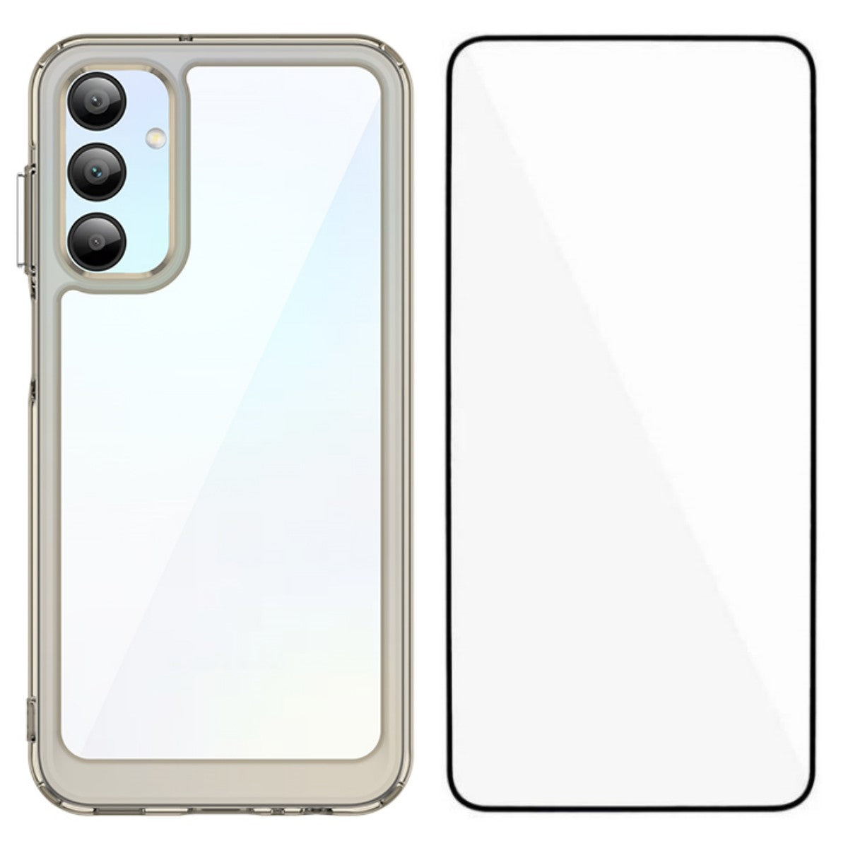 For Samsung Galaxy A25 5G (Global) (161.0 x 76.5 x 8.3mm) Phone Case WANLONFENG XC Series TPU Acrylic Cover with Tempered Glass (Big Lens Hole)