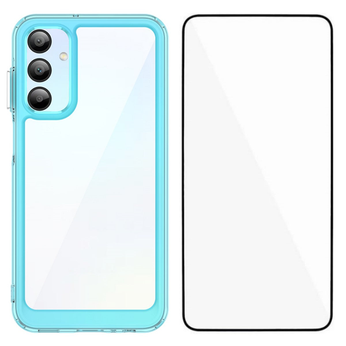 For Samsung Galaxy A25 5G (Global) (161.0 x 76.5 x 8.3mm) Phone Case WANLONFENG XC Series TPU Acrylic Cover with Tempered Glass (Big Lens Hole)