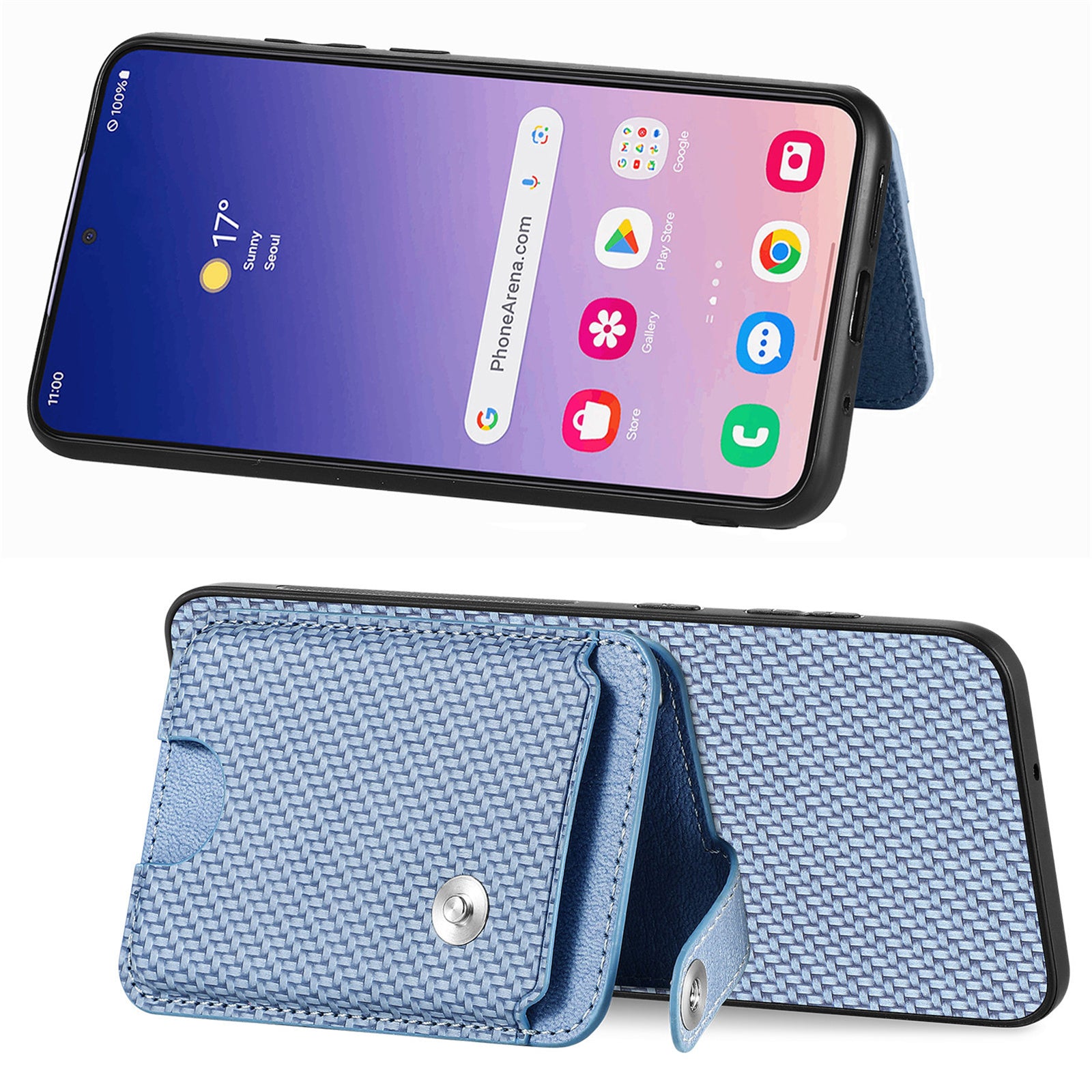 For Samsung Galaxy A05s 4G Case Card Slots Kickstand Phone Back Cover with Card Tool