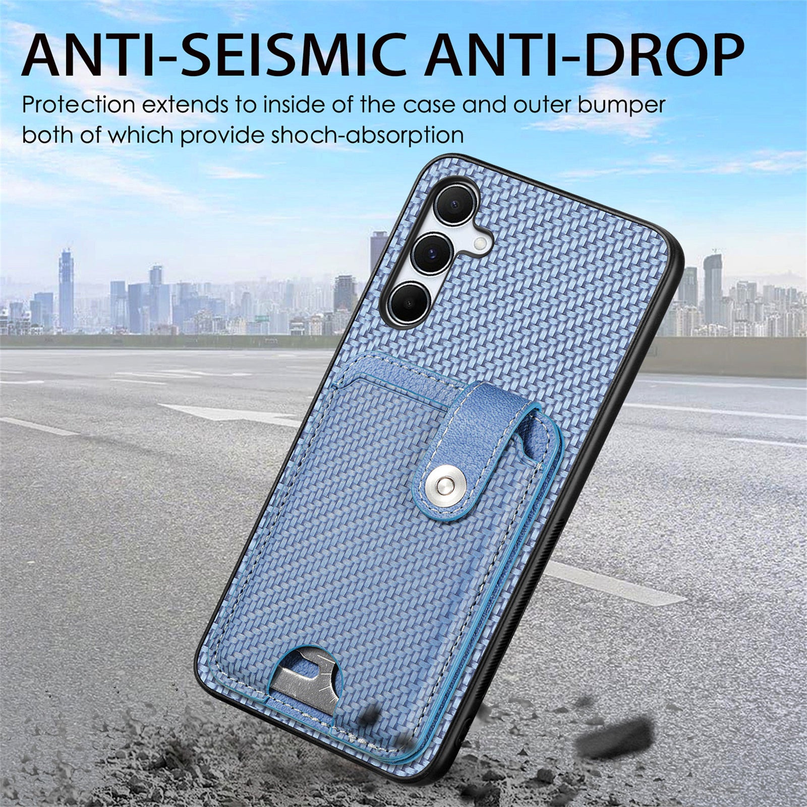 For Samsung Galaxy A05s 4G Case Card Slots Kickstand Phone Back Cover with Card Tool