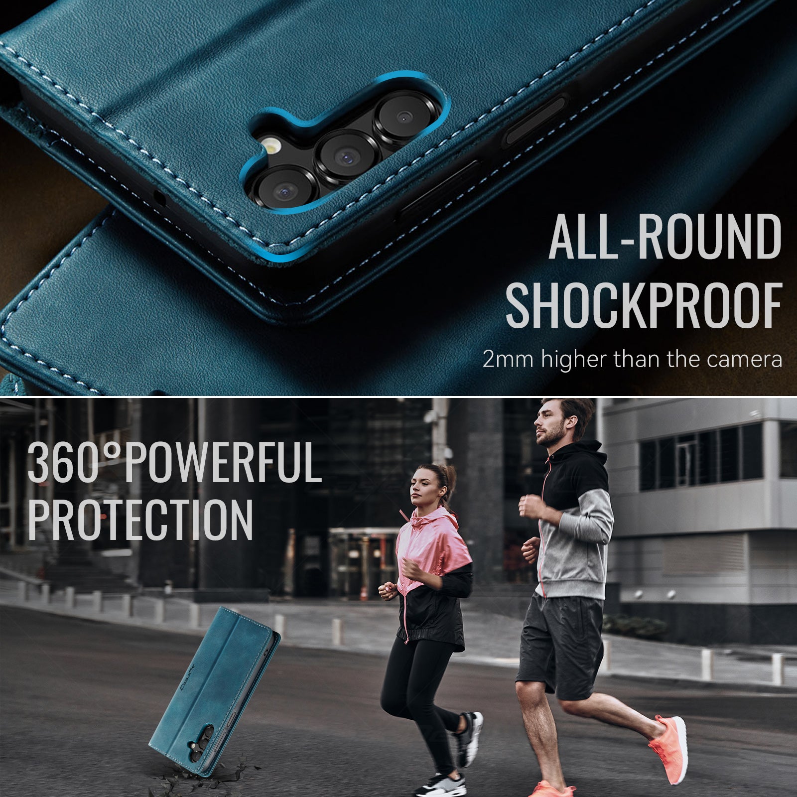 For Samsung Galaxy A15 5G / Galaxy A15 4G Case CASEME 033 Series RFID Blocking Wallet Stand Calf Texture Leather Phone Cover