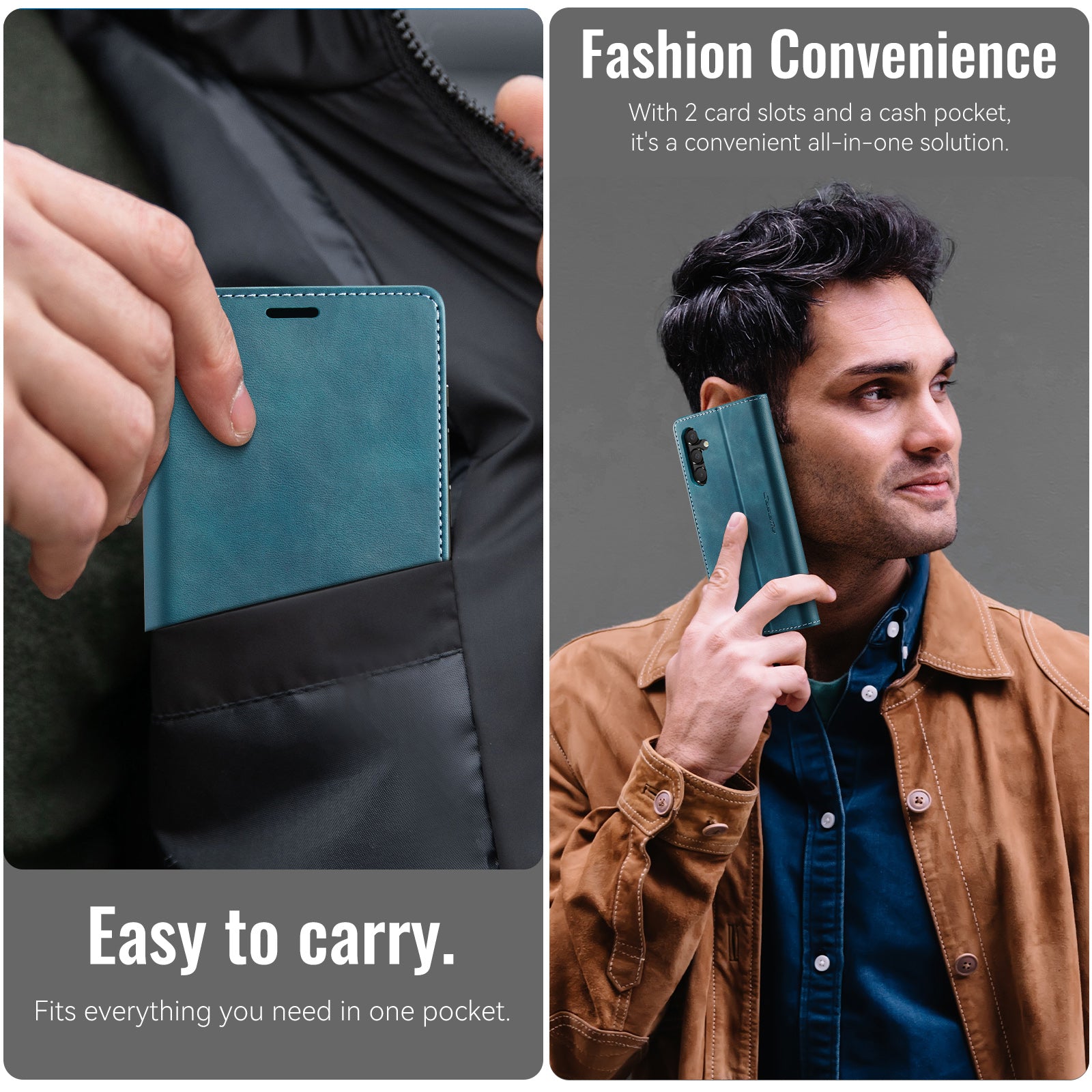 For Samsung Galaxy A15 5G / Galaxy A15 4G Case CASEME 033 Series RFID Blocking Wallet Stand Calf Texture Leather Phone Cover