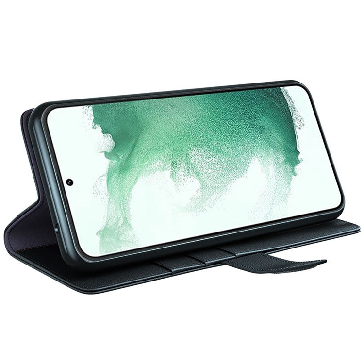 For Samsung Galaxy S23 Case Genuine Split Leather Phone Cover with Wallet Stand