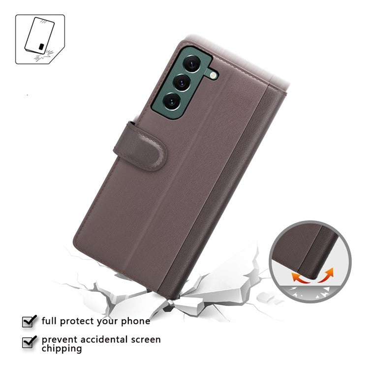 For Samsung Galaxy S23 Case Genuine Split Leather Phone Cover with Wallet Stand