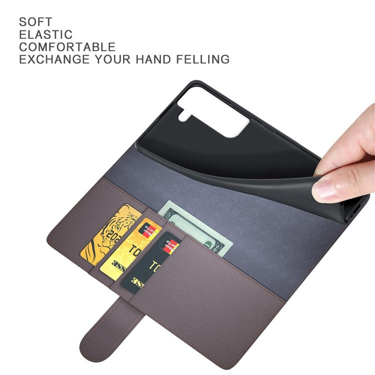 For Samsung Galaxy S23 Case Genuine Split Leather Phone Cover with Wallet Stand