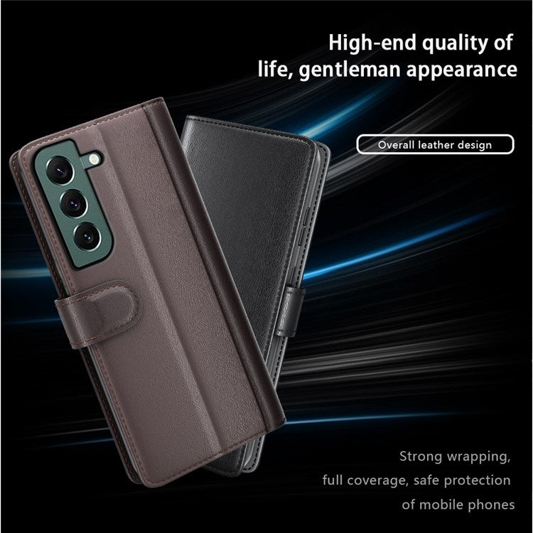For Samsung Galaxy S23 Case Genuine Split Leather Phone Cover with Wallet Stand