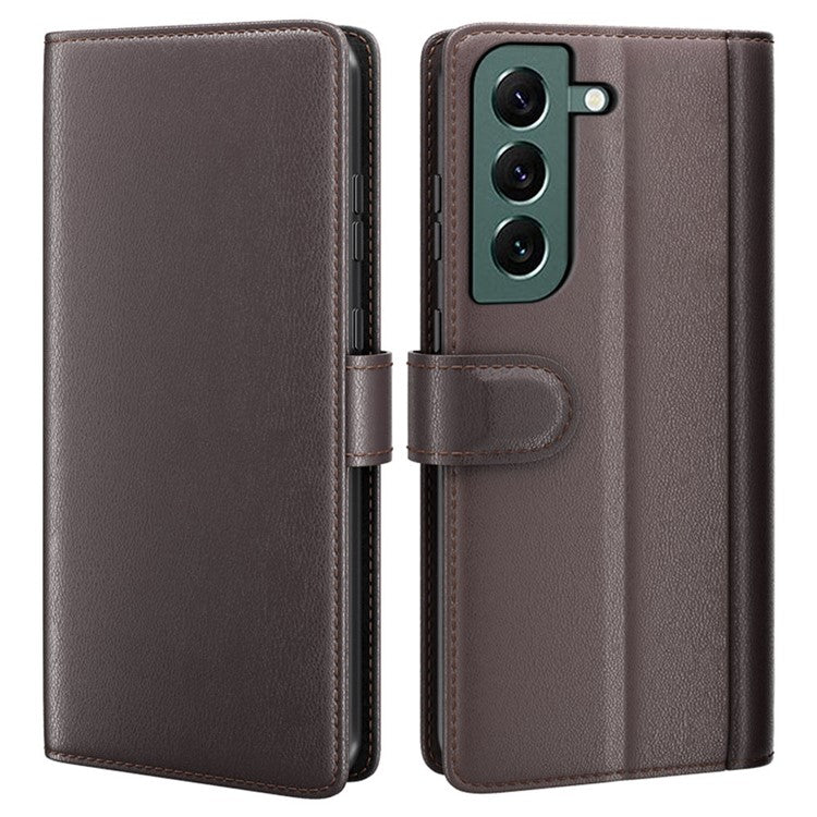 For Samsung Galaxy S23 Case Genuine Split Leather Phone Cover with Wallet Stand
