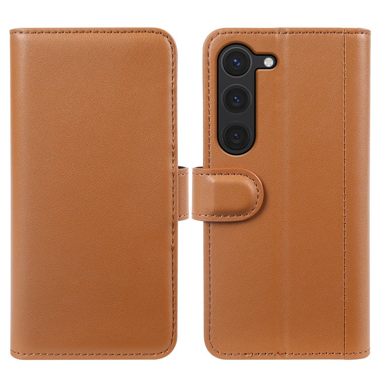 For Samsung Galaxy S23 Case Genuine Split Leather Phone Cover with Wallet Stand