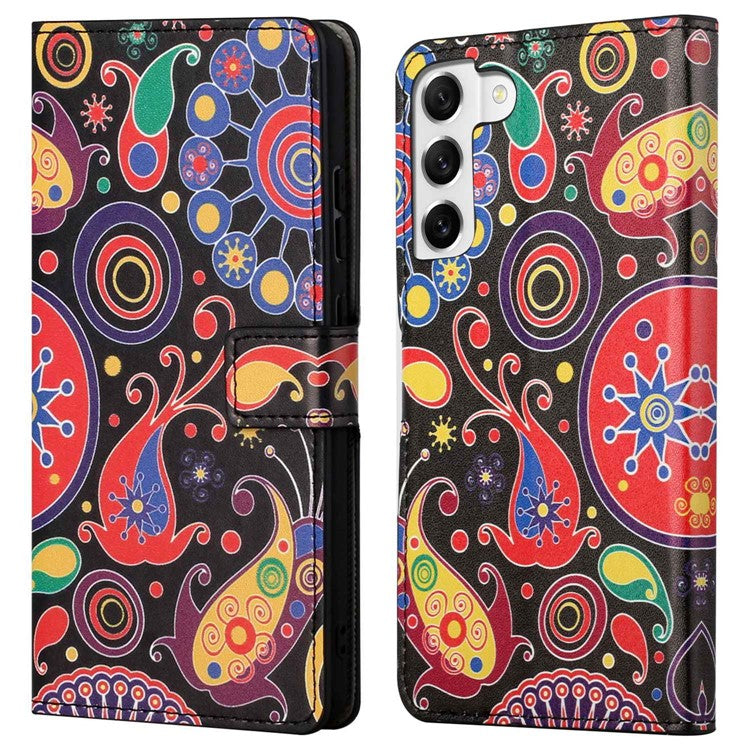 For Samsung Galaxy S23 Phone Case, Pattern Printing Full Protection PU Leather Folio Flip Wallet Cover with Stand