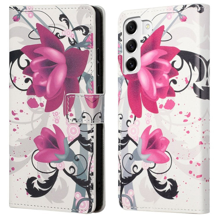 For Samsung Galaxy S23 Phone Case, Pattern Printing Full Protection PU Leather Folio Flip Wallet Cover with Stand