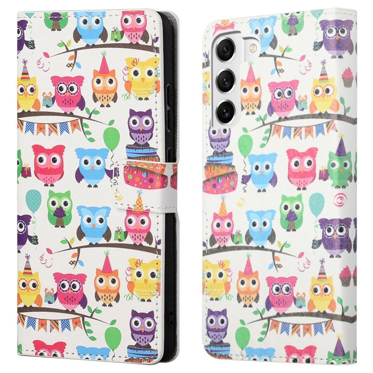 For Samsung Galaxy S23 Phone Case, Pattern Printing Full Protection PU Leather Folio Flip Wallet Cover with Stand