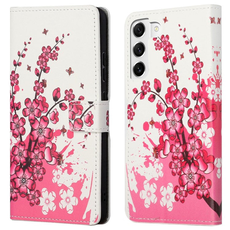 For Samsung Galaxy S23 Phone Case, Pattern Printing Full Protection PU Leather Folio Flip Wallet Cover with Stand