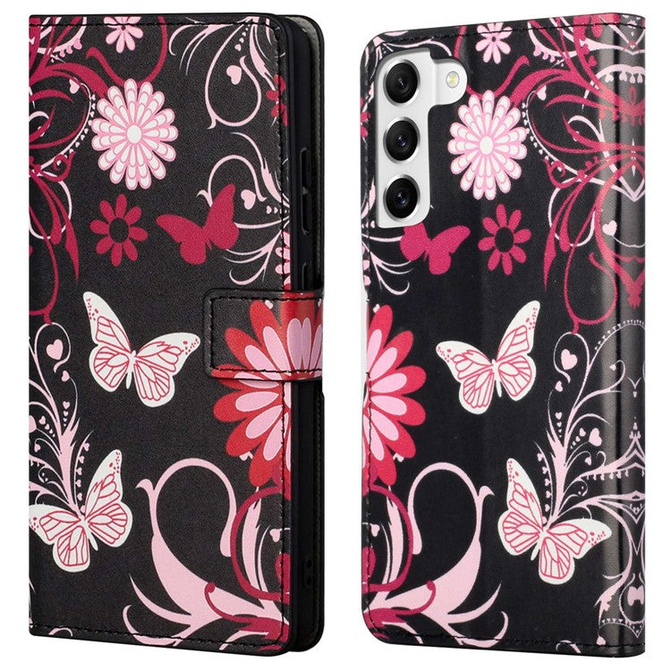 For Samsung Galaxy S23 Phone Case, Pattern Printing Full Protection PU Leather Folio Flip Wallet Cover with Stand