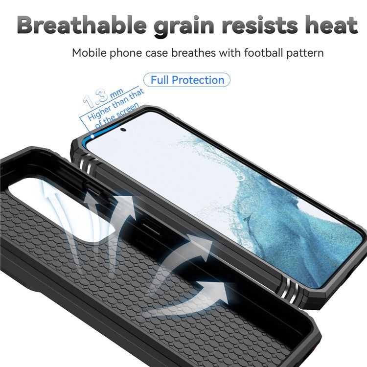 Slide Camera Protector Back Case for Samsung Galaxy S23+, PC + TPU Protective Phone Cover with Metal Ring Kickstand
