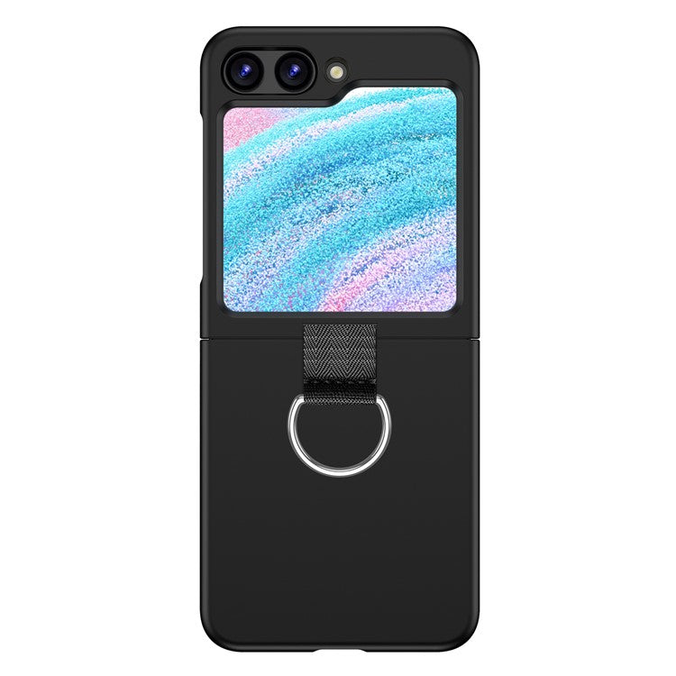 For Samsung Galaxy Z Flip5 5G Hard PC Phone Case Anti-scratch Cover with D-Shape Ring Holder