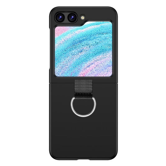 For Samsung Galaxy Z Flip5 5G Hard PC Phone Case Anti-scratch Cover with D-Shape Ring Holder