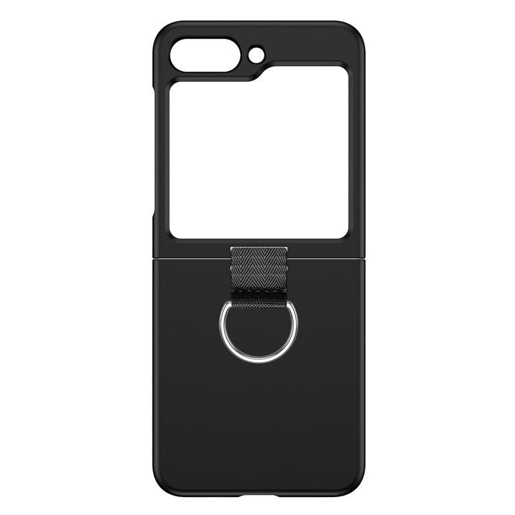 For Samsung Galaxy Z Flip5 5G Hard PC Phone Case Anti-scratch Cover with D-Shape Ring Holder