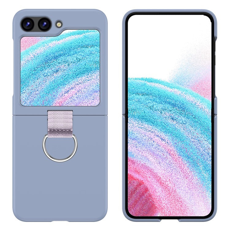 For Samsung Galaxy Z Flip5 5G Hard PC Phone Case Anti-scratch Cover with D-Shape Ring Holder