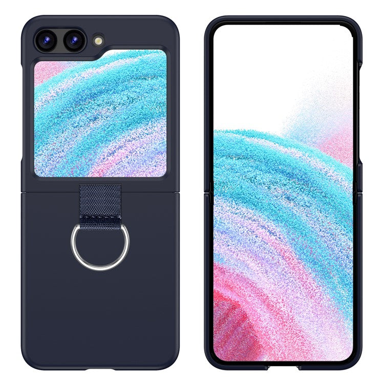 For Samsung Galaxy Z Flip5 5G Hard PC Phone Case Anti-scratch Cover with D-Shape Ring Holder