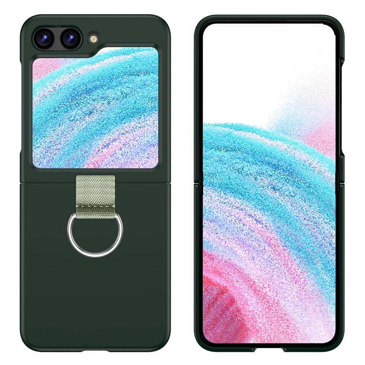 For Samsung Galaxy Z Flip5 5G Hard PC Phone Case Anti-scratch Cover with D-Shape Ring Holder