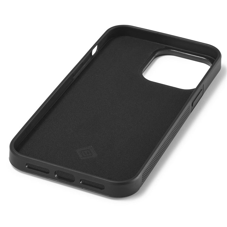 LC.IMEEKE För iPhone 15 Pro Max Carbon Fiber Texture Telefonfodral PU Läder+TPU+EVA Anti-repskydd