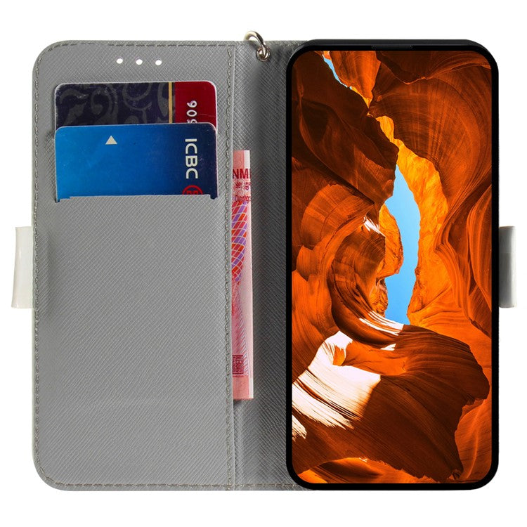 For Samsung Galaxy A25 5G (Global) (161.0 x 76.5 x 8.3mm) PU Leather 3D Pattern Printing Stand Wallet Cover with Strap