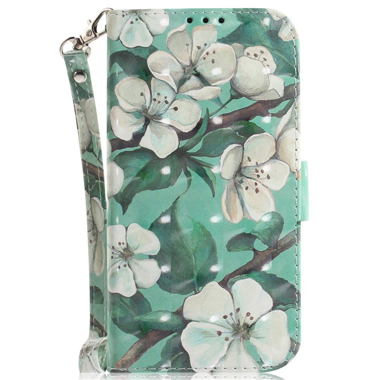 For Samsung Galaxy A25 5G (Global) (161.0 x 76.5 x 8.3mm) PU Leather 3D Pattern Printing Stand Wallet Cover with Strap