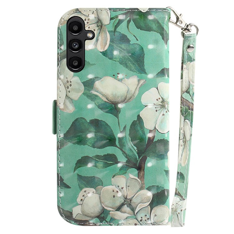 For Samsung Galaxy A25 5G (Global) (161.0 x 76.5 x 8.3mm) PU Leather 3D Pattern Printing Stand Wallet Cover with Strap