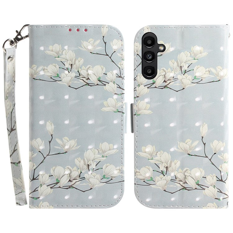 For Samsung Galaxy A25 5G (Global) (161.0 x 76.5 x 8.3mm) PU Leather 3D Pattern Printing Stand Wallet Cover with Strap