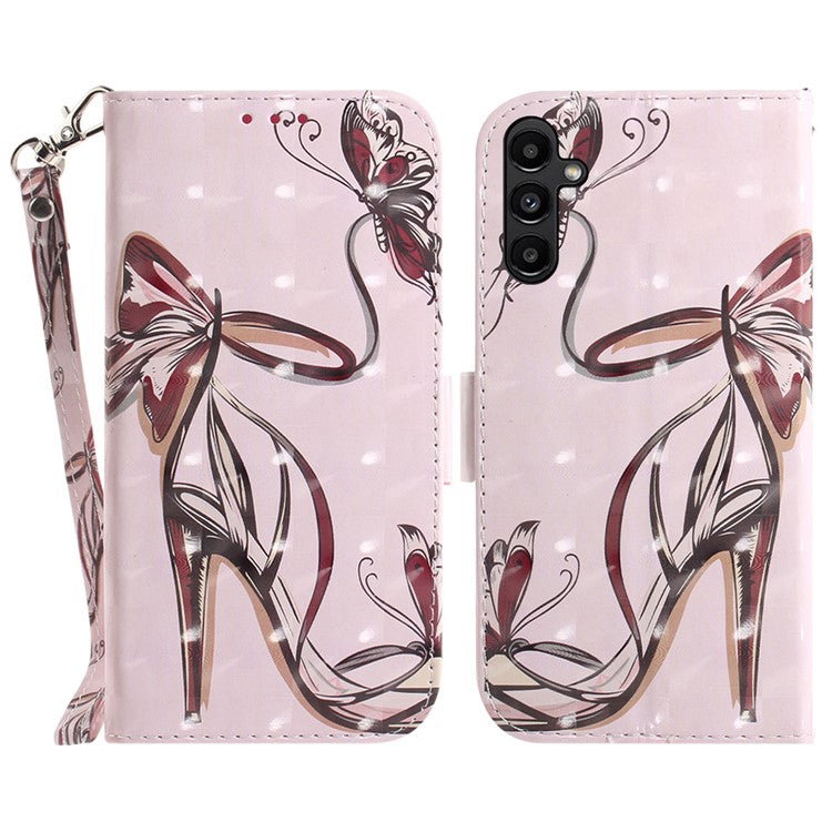 For Samsung Galaxy A25 5G (Global) (161.0 x 76.5 x 8.3mm) PU Leather 3D Pattern Printing Stand Wallet Cover with Strap