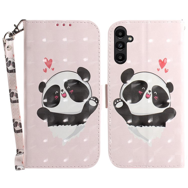 For Samsung Galaxy A25 5G (Global) (161.0 x 76.5 x 8.3mm) PU Leather 3D Pattern Printing Stand Wallet Cover with Strap