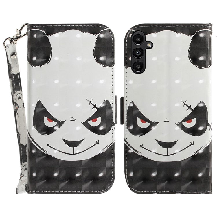 For Samsung Galaxy A25 5G (Global) (161.0 x 76.5 x 8.3mm) PU Leather 3D Pattern Printing Stand Wallet Cover with Strap