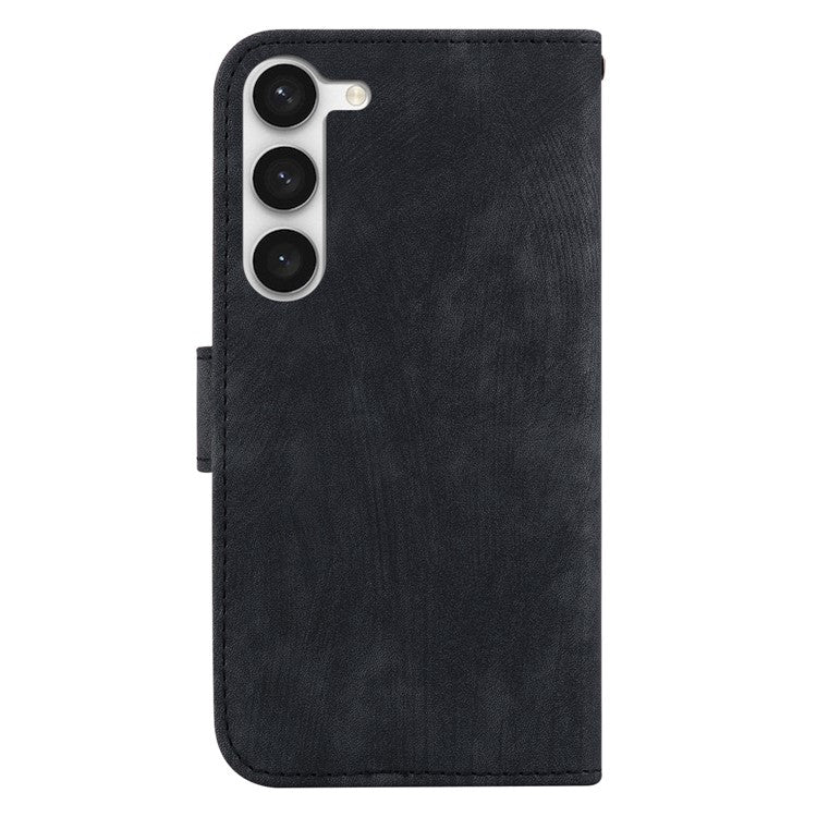 For Samsung Galaxy S23 PU Leather Wallet Stand Protection Cover Cute Tiger Imprint Phone Case