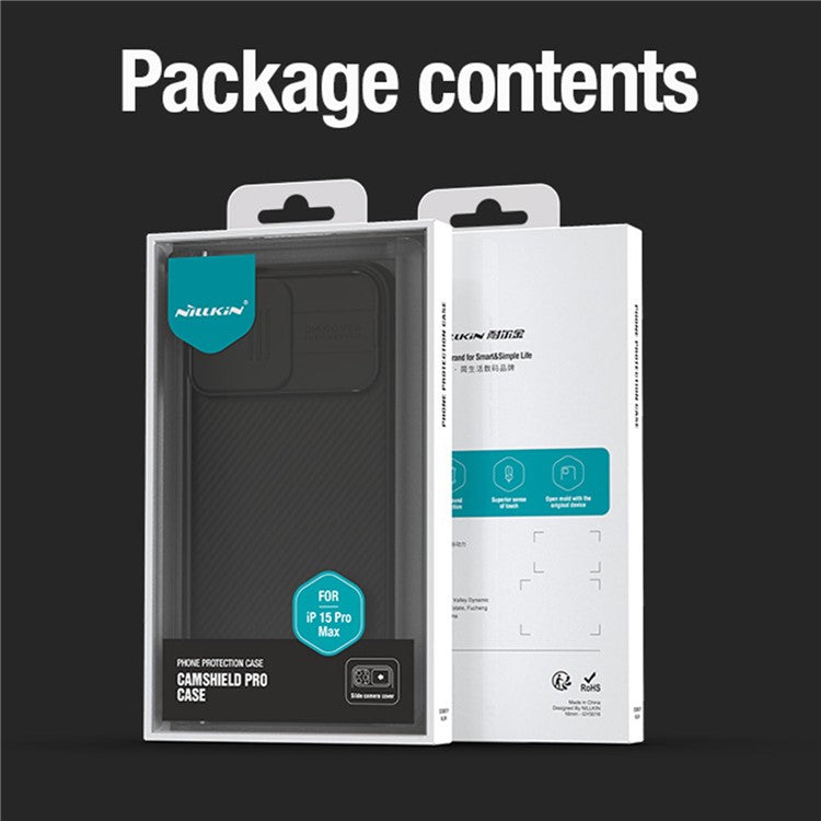 NILLKIN CamShield Pro Series för iPhone 15 Pro Max telefonfodral Skjut kameraskydd Anti-drop PC+TPU skal