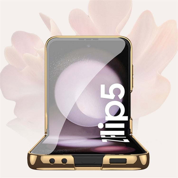GKK Pattern Printing Phone Case for Samsung Galaxy Z Flip5 5G Hard PC Phone Cover Built-In Tempered Glass Film