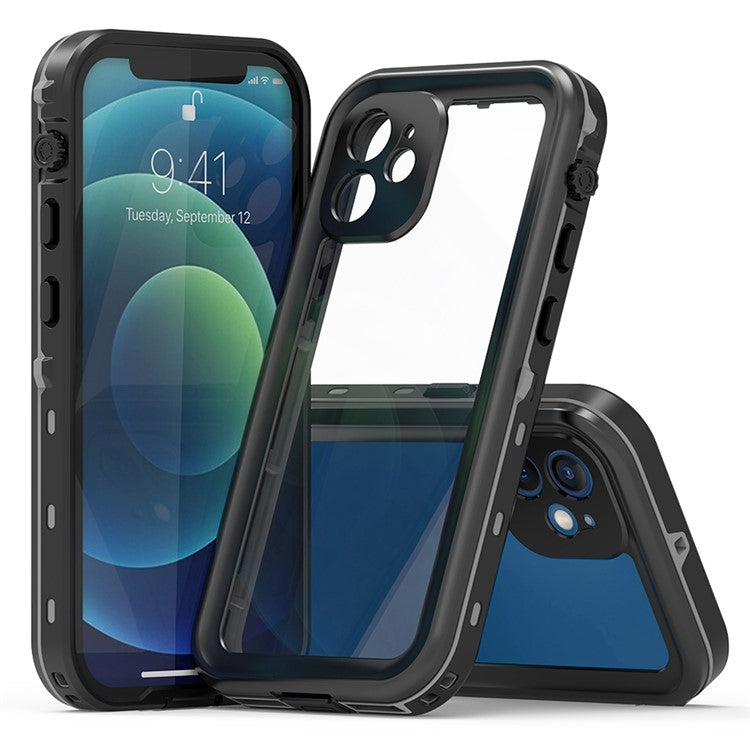 REDPEPPER Dot+ Series For iPhone 12 mini PC+TPU Sealed Phone Case IP68 Waterproof Snowproof Snorkeling Clear Cover