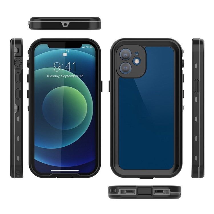 REDPEPPER Dot+ Series For iPhone 12 mini PC+TPU Sealed Phone Case IP68 Waterproof Snowproof Snorkeling Clear Cover