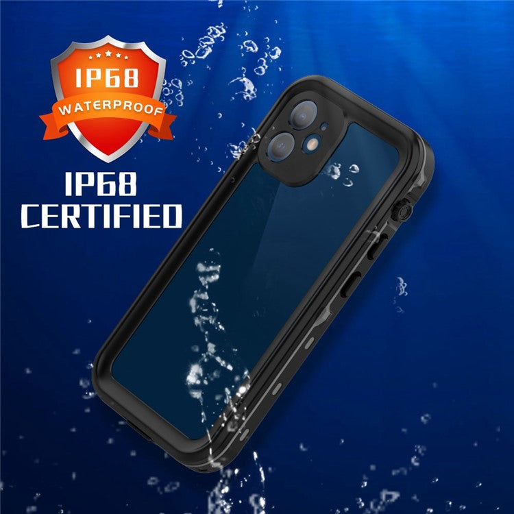 REDPEPPER Dot+ Series For iPhone 12 mini PC+TPU Sealed Phone Case IP68 Waterproof Snowproof Snorkeling Clear Cover