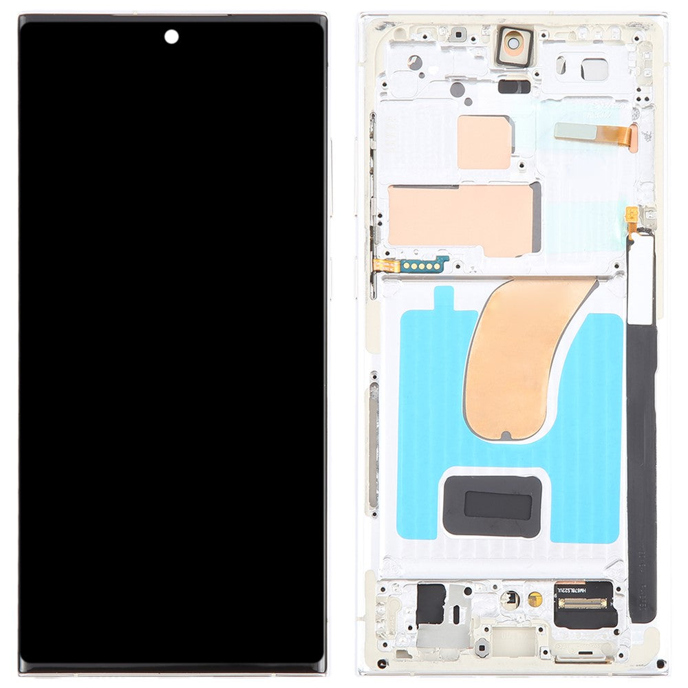 För Samsung Galaxy S23 Ultra S918 Grade C OLED-skärm och digitaliseringsenhet + ram (utan logotyp)